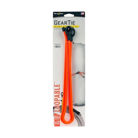 Nite Ize Gear Tie 24 in. L Orange Twist Ties 2 pk GLL24-01-2R3